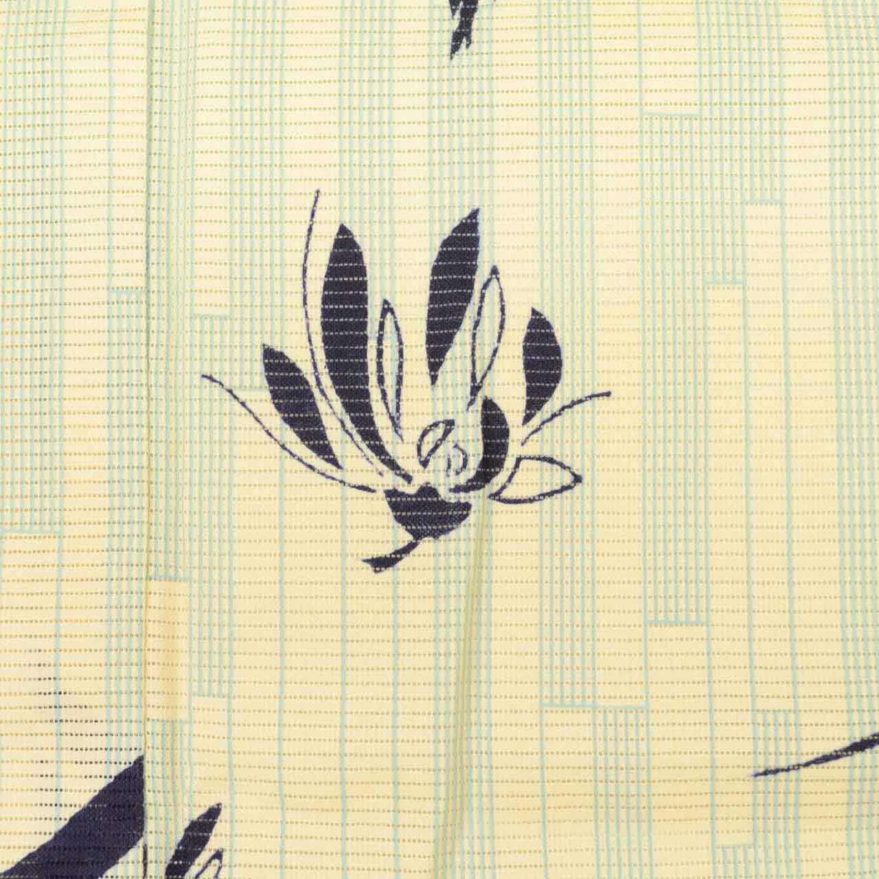 Vintage Japanese Yukata | Women's Yukata | Beige Cotton Ro | Floral Pattern | Petite Size S | Sustainable | uu1287b