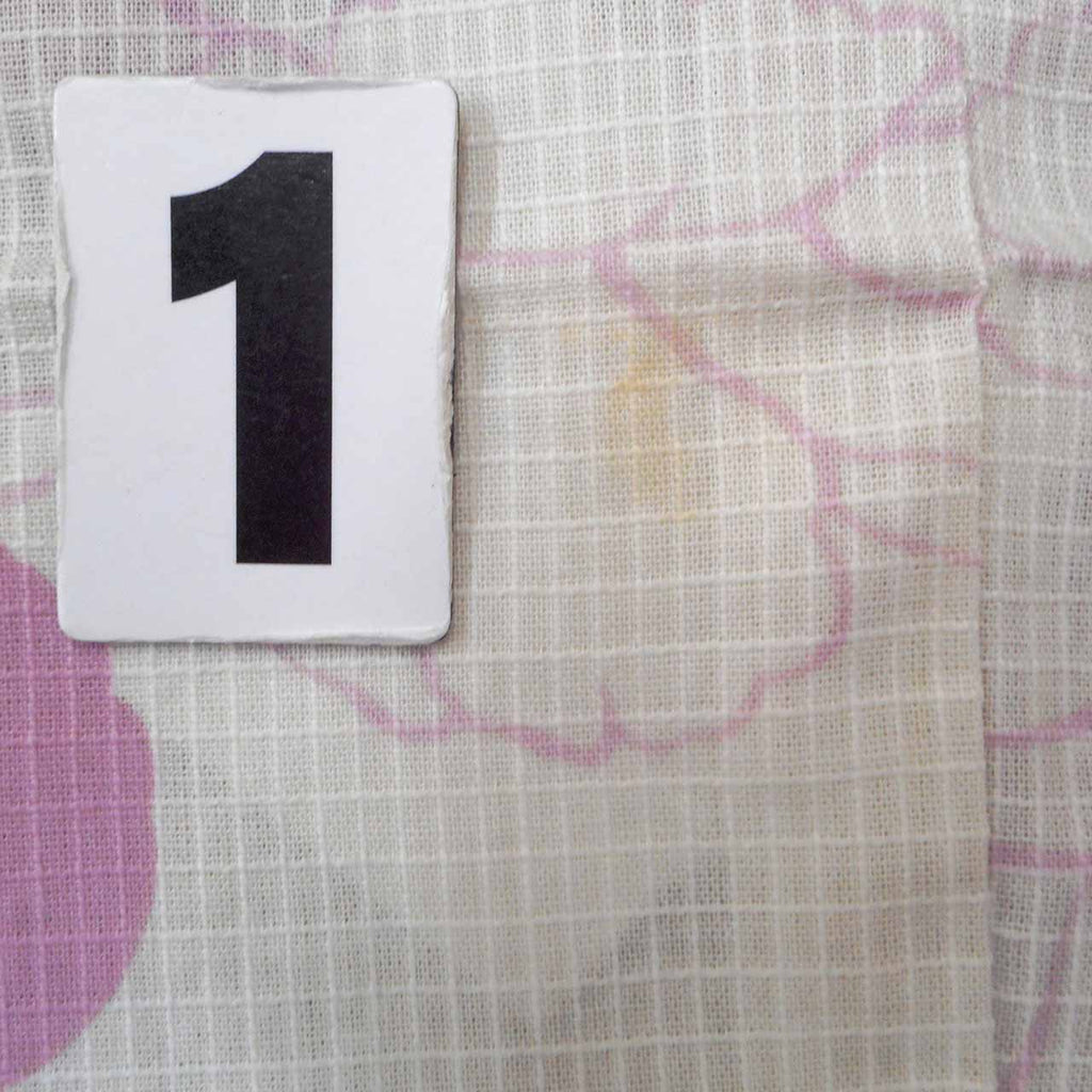 Vintage Japanese Yukata | Women's Yukata | Cream Cotton Koubai | Peony Pattern | Size L | Sustainable | uu1289b