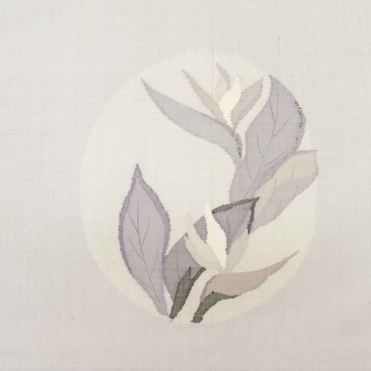 Vintage Japanese Obi | Nagoya Obi | Purple Silk Tsumugi | Botanical Pattern | Casual | Sustainable | uu1298b
