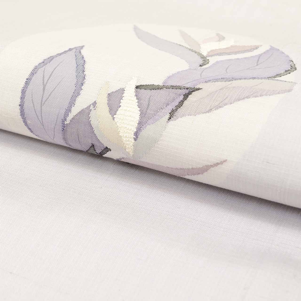 Vintage Japanese Obi | Nagoya Obi | Purple Silk Tsumugi | Botanical Pattern | Casual | Sustainable | uu1298b