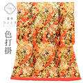 【中古】 リサイクル着物 色打掛 花嫁衣装 正絹 裄65.5cm 身丈193cm L 赤色系 鳳凰文様 唐織 金糸 uu1307b