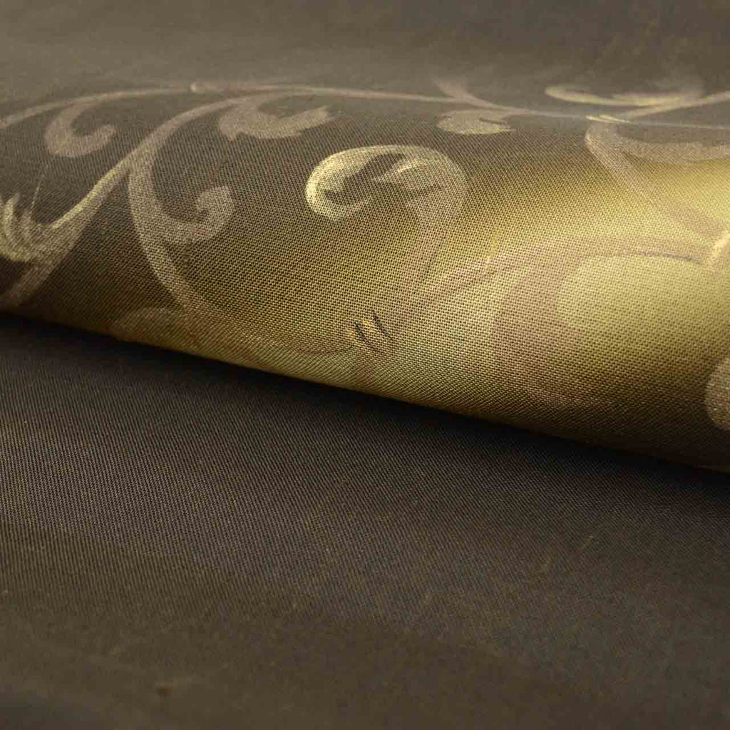 Vintage Japanese Obi | Summer Nagoya Obi | Black Mixed Weave Sha | Arabesque Pattern | Dye-painted | Sustainable | uu1316b