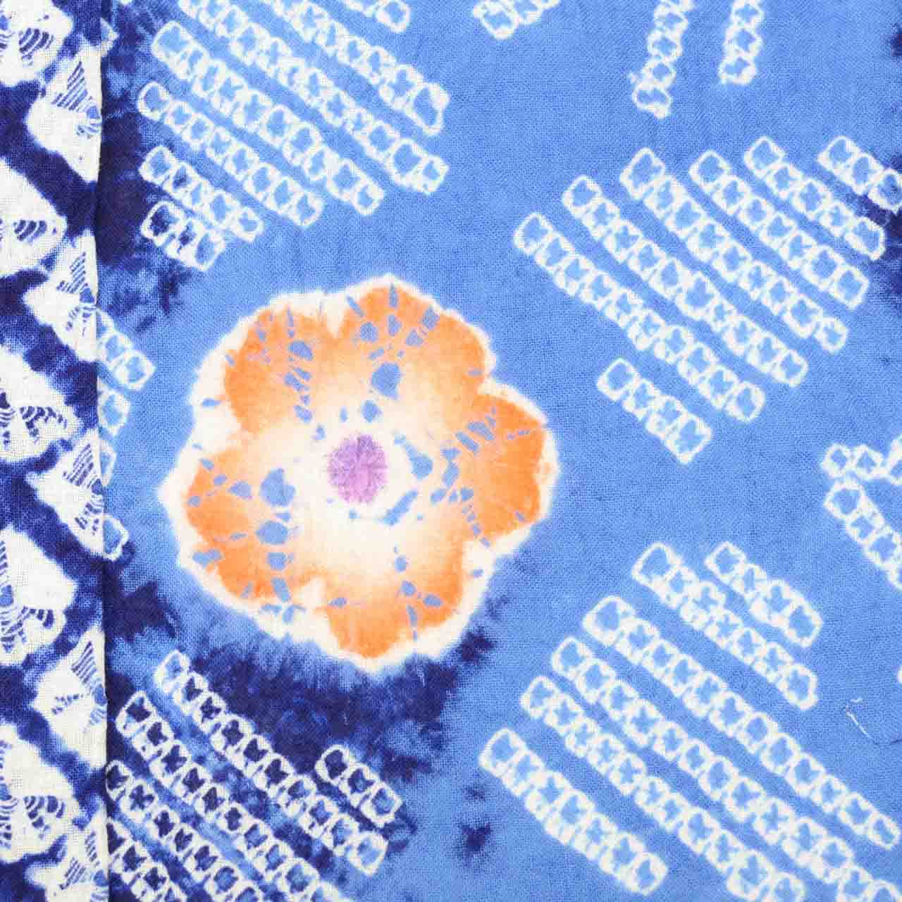 Vintage Japanese Yukata | Women's Yukata | Blue Navy Cotton | Floral | Arimatsu Narumi Shibori | Size L | Sustainable | uu1319b