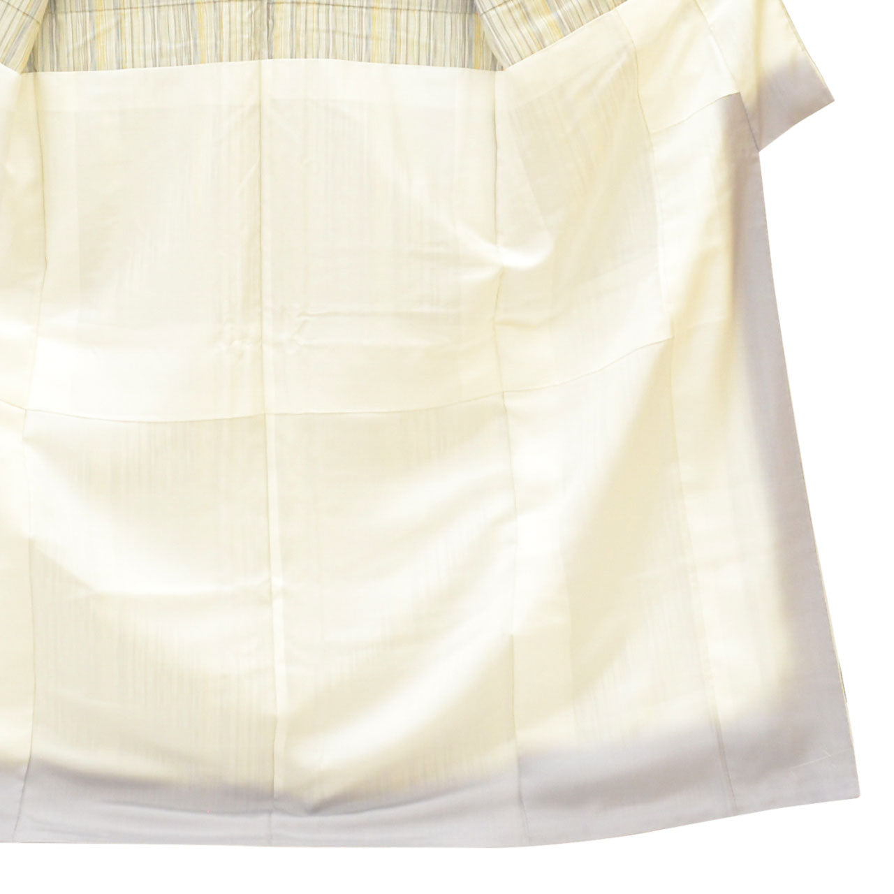 Vintage Japanese Kimono | Tsumugi | Gray Silk | Yokero Stripe | Dounuki Lining | Unused | Excellent | Size L | Sustainable | uu1323b