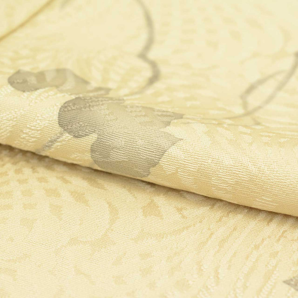 [Used] Recycled Kimono, Komon style, Lined, Pure Silk, Ready-made, Sleeve length 69.0cm (27.2in), Body length 161.2cm (63.5in), Size L, Beige, Ivy pattern, with signature, uu1324b 