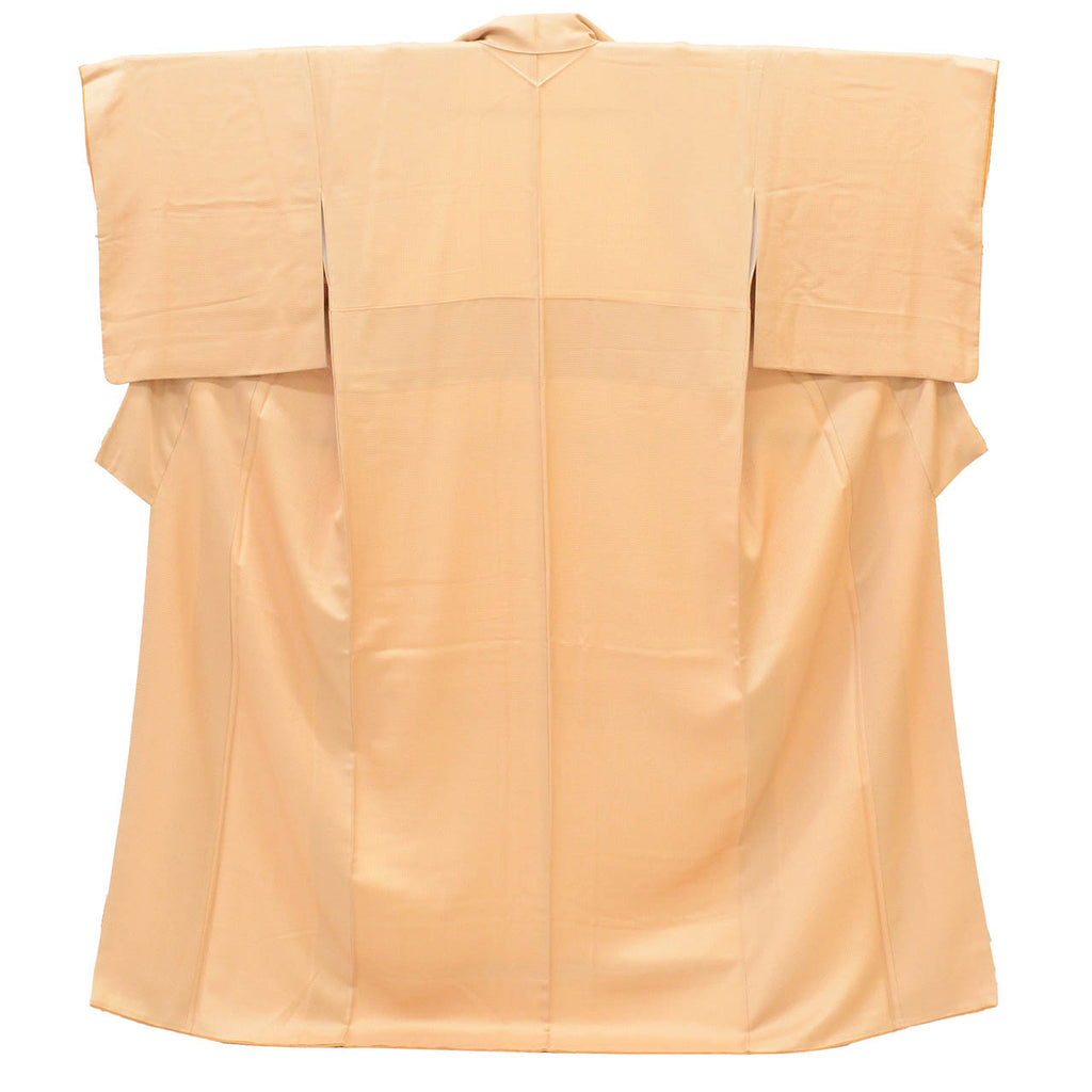 [Used] Recycled Kimono, Solid Color, Lined, Pure Silk, Ready-made, Sleeve Length 69.2cm (27.2in), Body Length 160.5cm (63.2in), Size M, Brown, Square Pattern, uu1325b, Suitable for Entrance Ceremony, Graduation Ceremony, Kindergarten Entrance Ceremony 