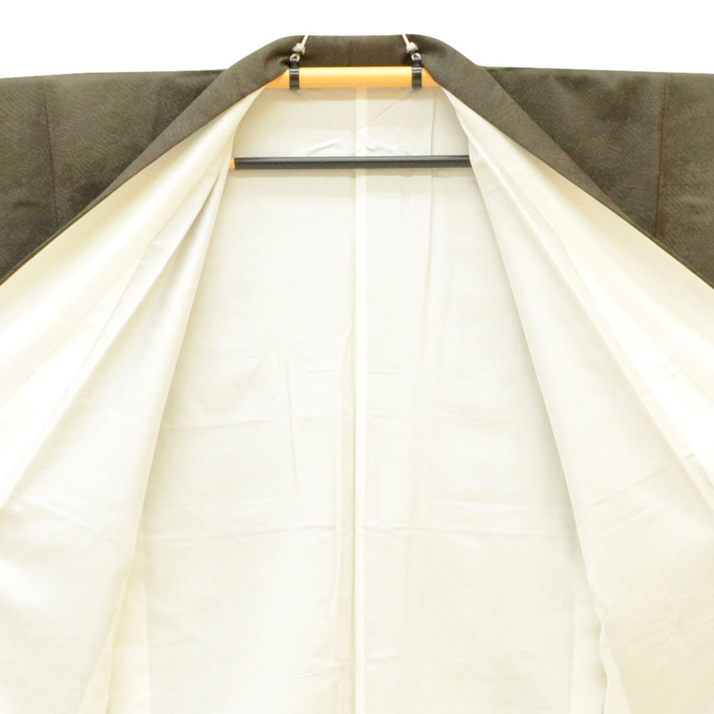 Vintage Japanese Kimono | Tsukesage | Brown Silk | Bokashi Ombre | Size L | Sustainable | uu1328b