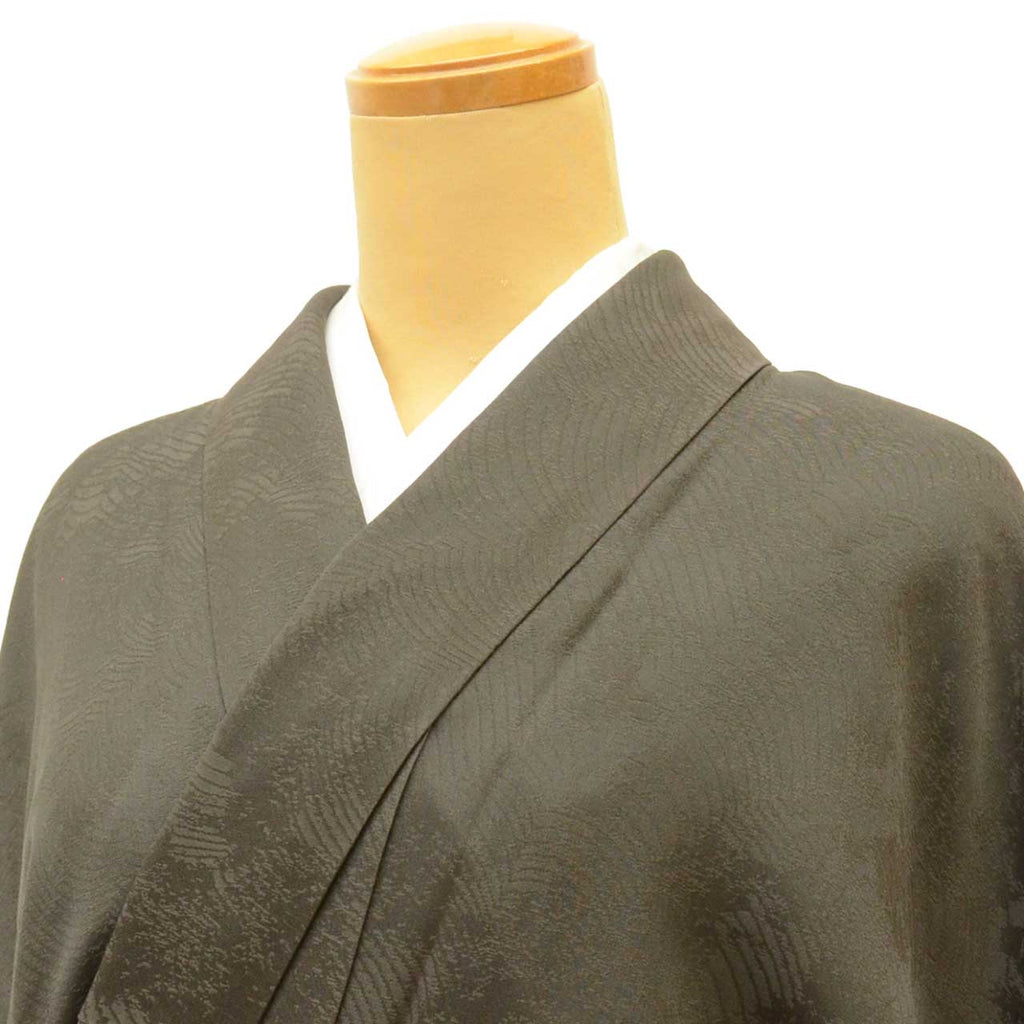 Vintage Japanese Kimono | Tsukesage | Brown Silk | Bokashi Ombre | Size L | Sustainable | uu1328b