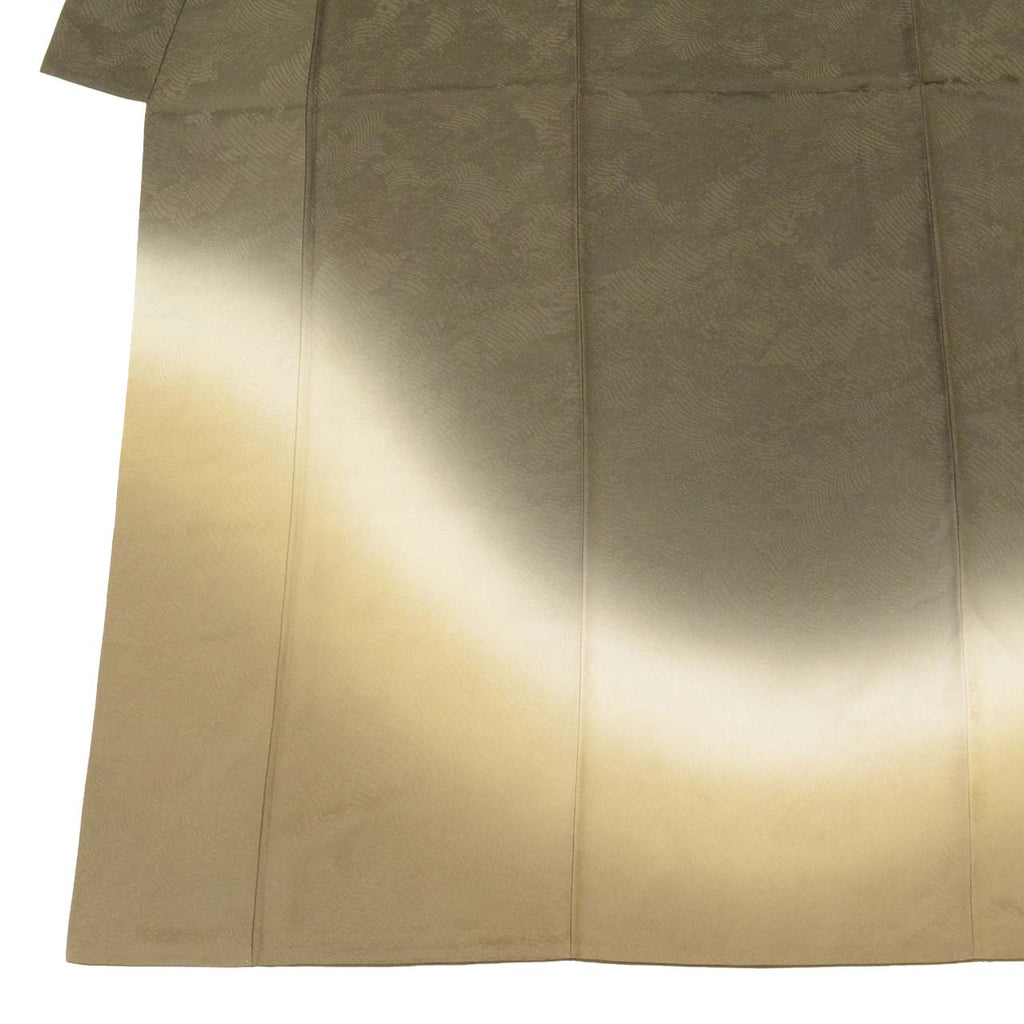 Vintage Japanese Kimono | Tsukesage | Brown Silk | Bokashi Ombre | Size L | Sustainable | uu1328b