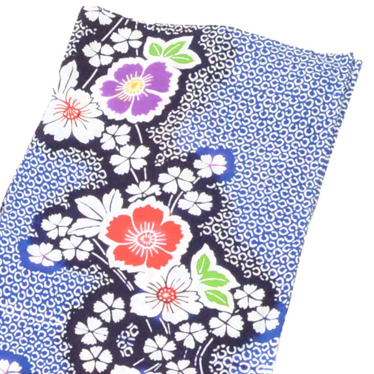 Vintage Japanese Yukata | Women's Yukata | Blue Cotton | Floral Pattern | Koma-ji Chuzome | Junior Size SS | Sustainable | uu1329b
