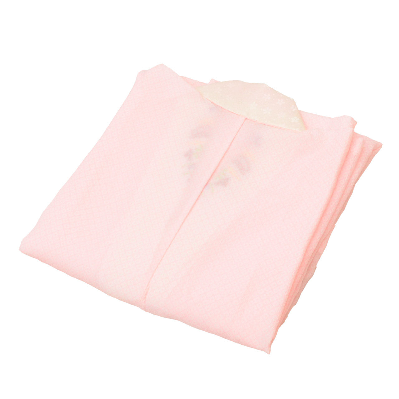[Used] Recycled Kimono for Girls, Shichi-Go-San (7 years old), 2-piece set: Kimono and Nagajuban (undergarment), Pure Silk, Ready-made, Sleeve length 57.5cm, Body length 146cm, Pink, Imperial carriage pattern, Gold embroidery, Gold leaf, uu1344b 