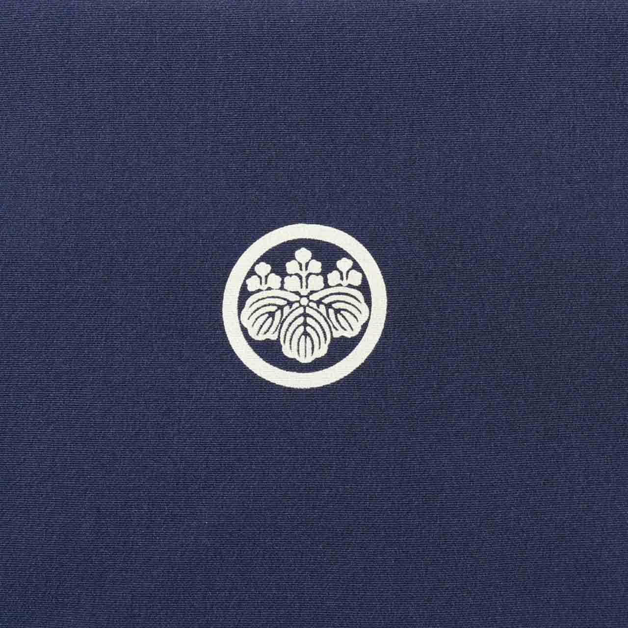 [Used] Recycled Kimono for Baby Boy's First Shrine Visit, One-Piece Set, Pure Silk, Ready-Made, Sleeve Length 48.5cm, Body Length 101cm, Navy Blue, Mounted Warrior Pattern, Includes Undergarment, Family Crest, Baby's First Kimono uu1348b 