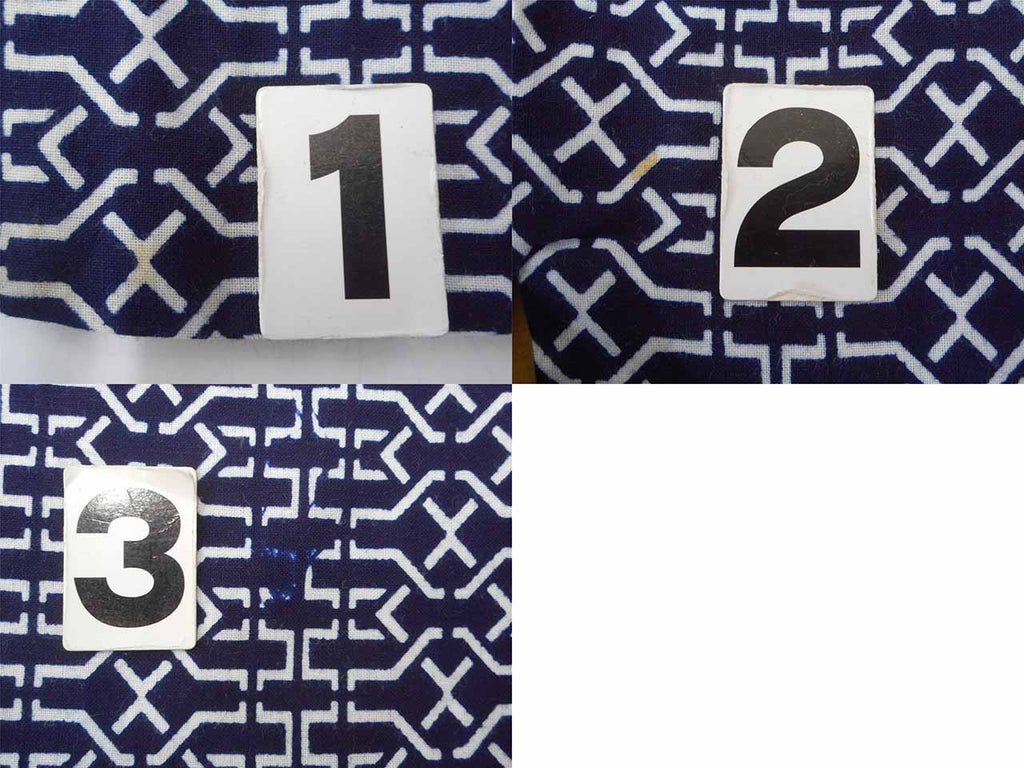 Vintage Japanese Yukata | Men's Yukata | Navy Cotton | Geometric Wari-tsuke Pattern | Koma-ji Chuzome | Size L | Sustainable | uu1366b