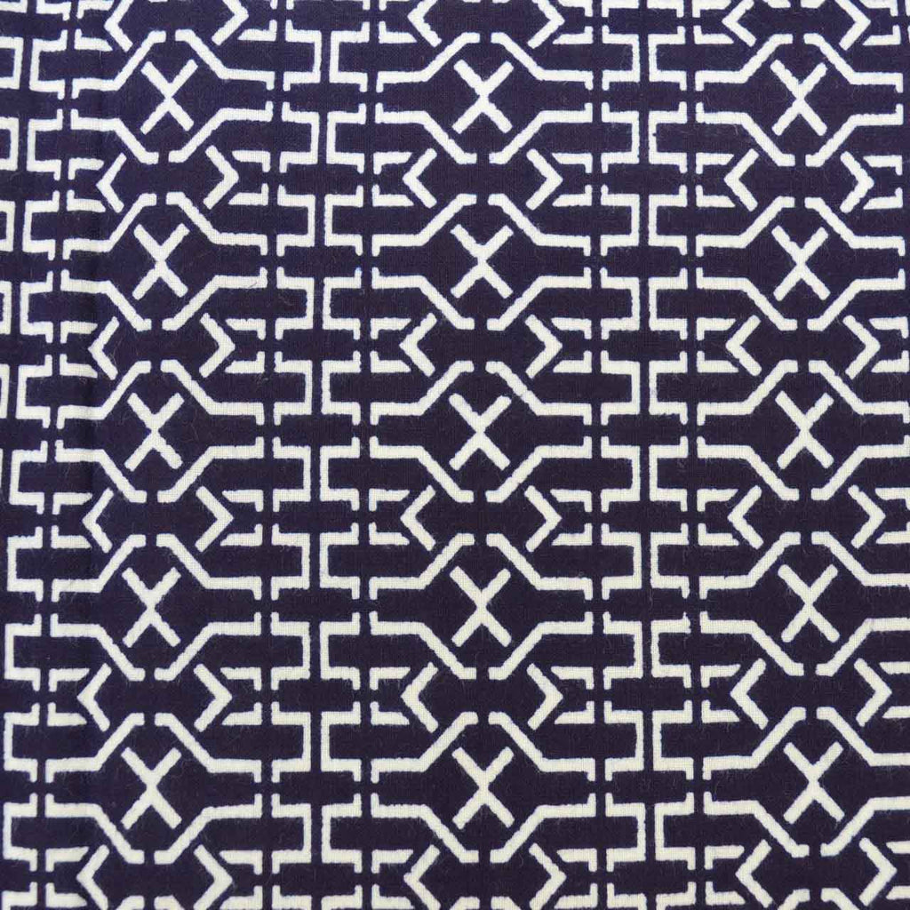 Vintage Japanese Yukata | Men's Yukata | Navy Cotton | Geometric Wari-tsuke Pattern | Koma-ji Chuzome | Size L | Sustainable | uu1366b