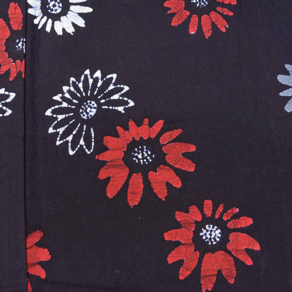 Vintage Japanese Yukata | Women's Yukata | Navy Cotton | Floral Pattern | Koma-ji Chuzome | Size L | Sustainable | uu1367b