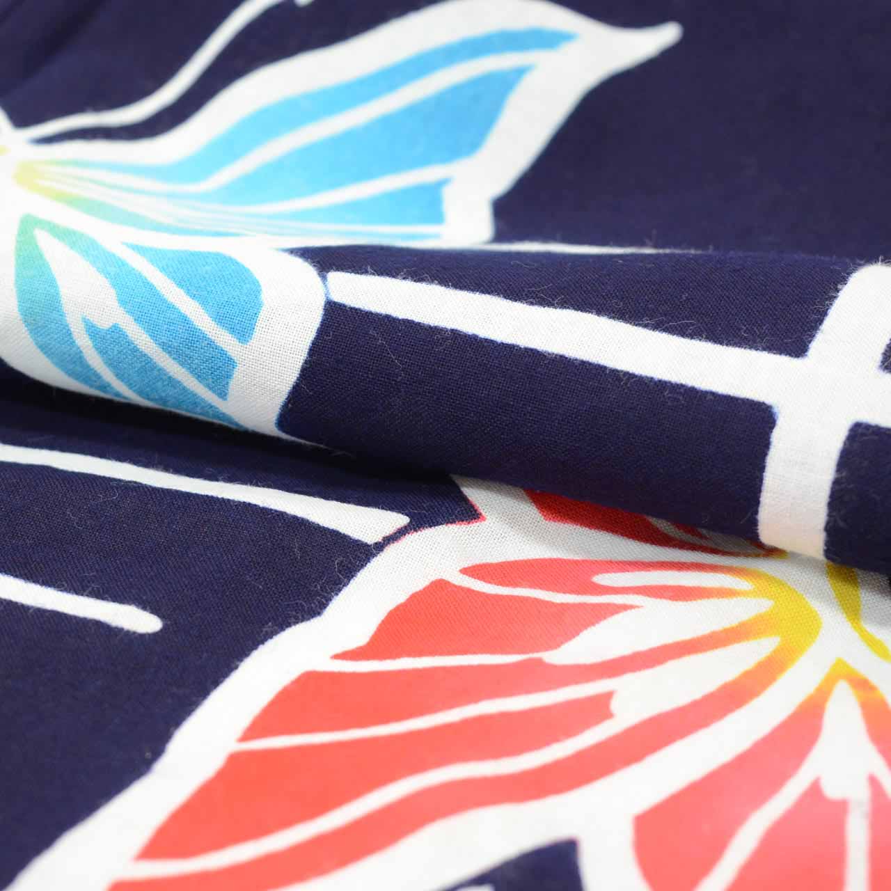 Vintage Japanese Yukata | Women's Yukata | Navy Cotton | Butterfly Kasuri Pattern | Koma-ji Chuzome | Size M | Sustainable | uu1369b