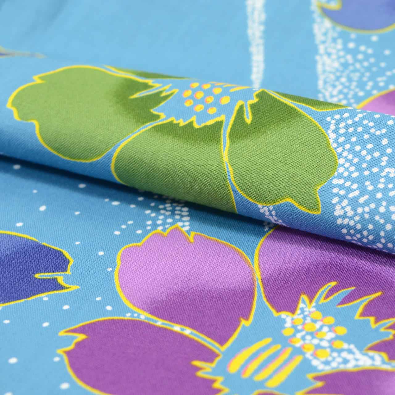 Vintage Japanese Yukata | Women's Yukata | Blue Cotton | Floral Pattern | Size L | Sustainable | uu1371b