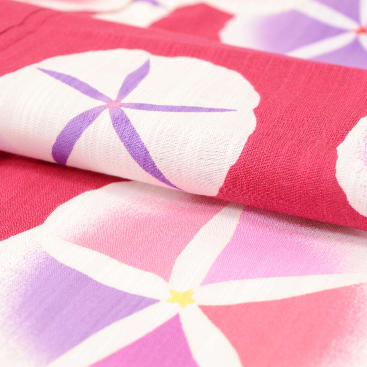 Vintage Japanese Yukata | Women's Yukata | Red Cotton | Morning Glory Pattern | KUMIKYOKU Brand | Size L | Sustainable | uu1372b