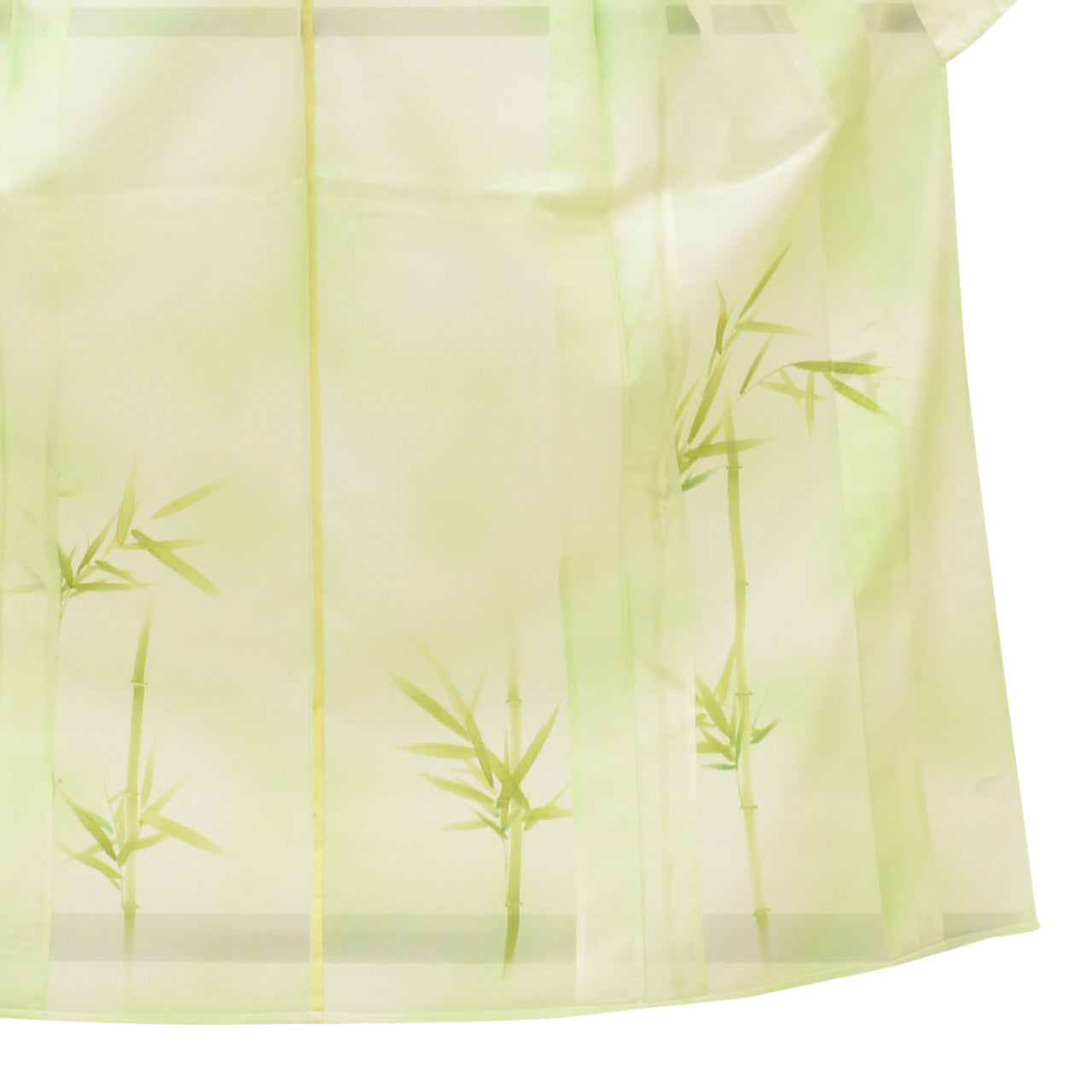 Vintage Japanese Kimono | Summer Tsukesage | Green Synthetic Ro | Bamboo Pattern | Petite Size S | Sustainable | uu1375b