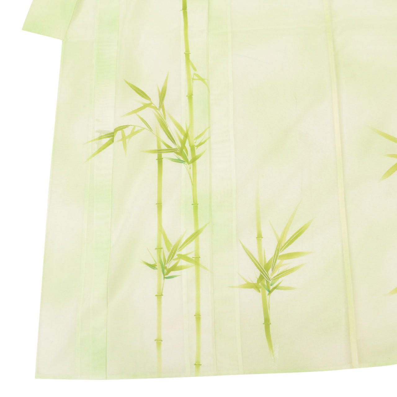 Vintage Japanese Kimono | Summer Tsukesage | Green Synthetic Ro | Bamboo Pattern | Petite Size S | Sustainable | uu1375b