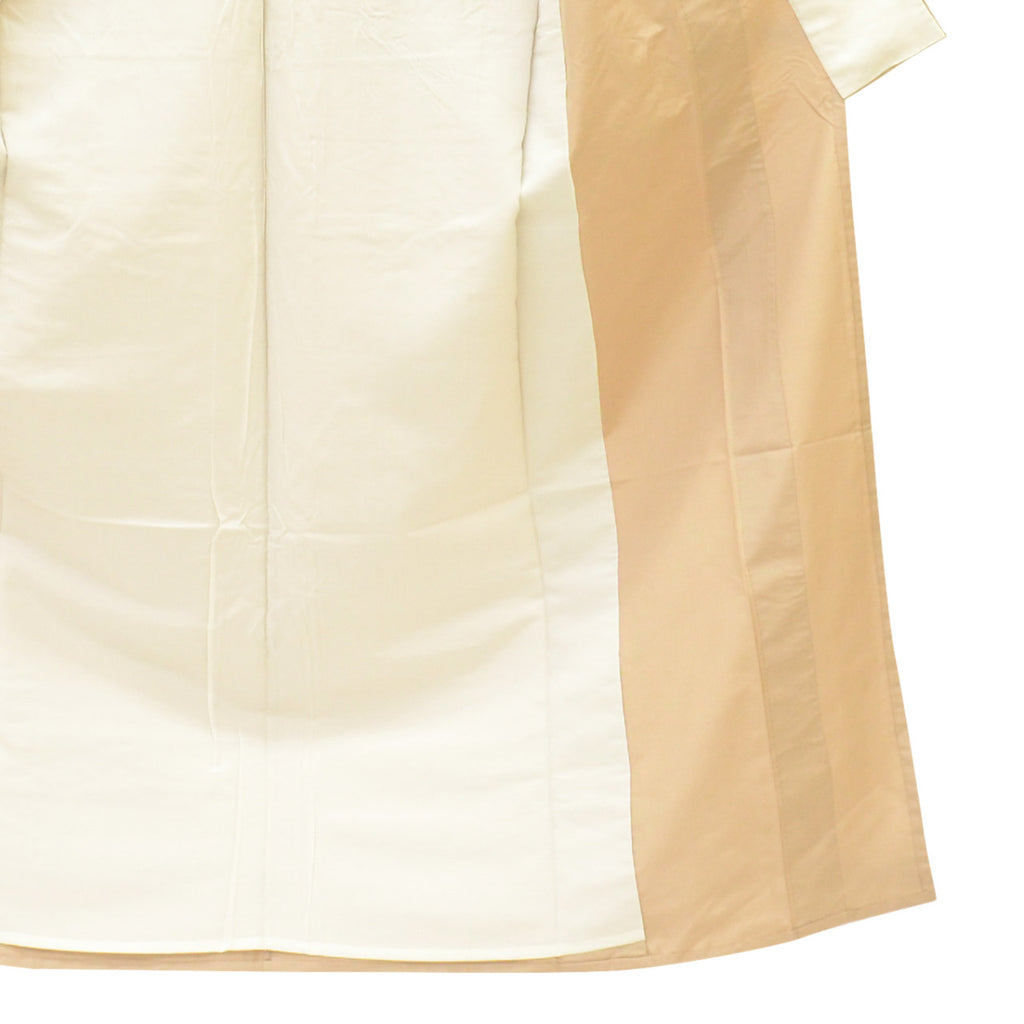 [Used] Recycled Kimono, Hakusan Tsumugi Silk, Unlined, Ready-made, Sleeve Length 65.0cm (25.6in), Body Length 156.5cm (61.6in), Size M, Brownish Tone, uu1376b 