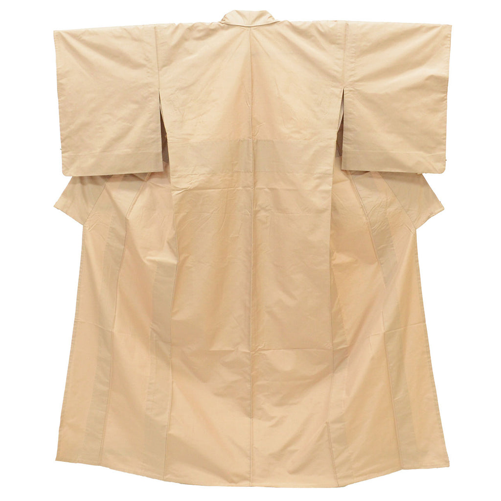 [Used] Recycled Kimono, Hakusan Tsumugi Silk, Unlined, Ready-made, Sleeve Length 65.0cm (25.6in), Body Length 156.5cm (61.6in), Size M, Brownish Tone, uu1376b 