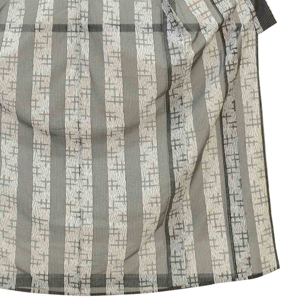 Vintage Japanese Kimono | Summer Komon | Gray Synthetic Ro | Kasuri Stripe | Washable | Petite Size S | Sustainable | uu1409b