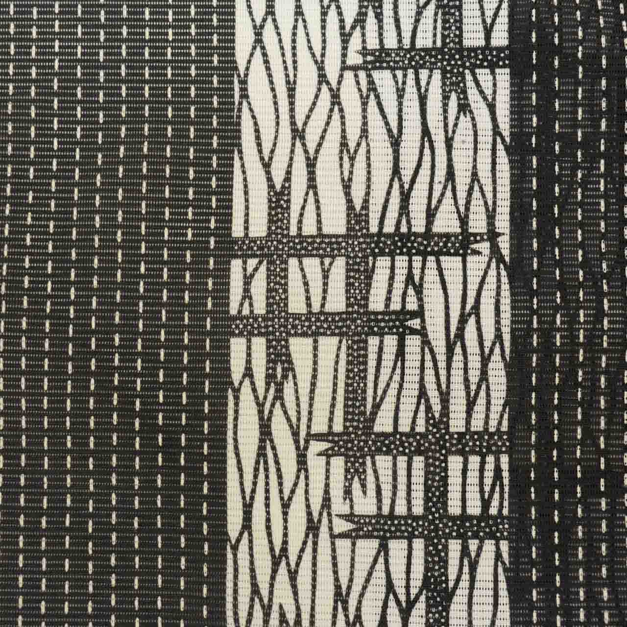 Vintage Japanese Kimono | Summer Komon | Gray Synthetic Ro | Kasuri Stripe | Washable | Petite Size S | Sustainable | uu1409b