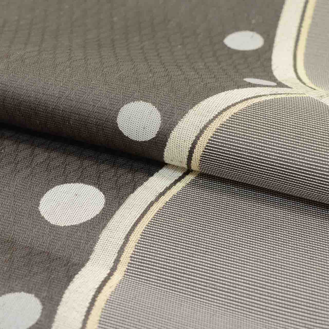 Vintage Japanese Obi | Summer Fukuro Obi | Gray Silk Sha | Half-circle Pattern | Mawata Tsumugi | Rakuyo Ori | Sustainable | uu1416b