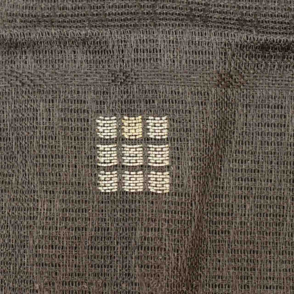 Vintage Japanese Obi | Summer Fukuro Obi | Gray Silk Sha | Half-circle Pattern | Mawata Tsumugi | Rakuyo Ori | Sustainable | uu1416b