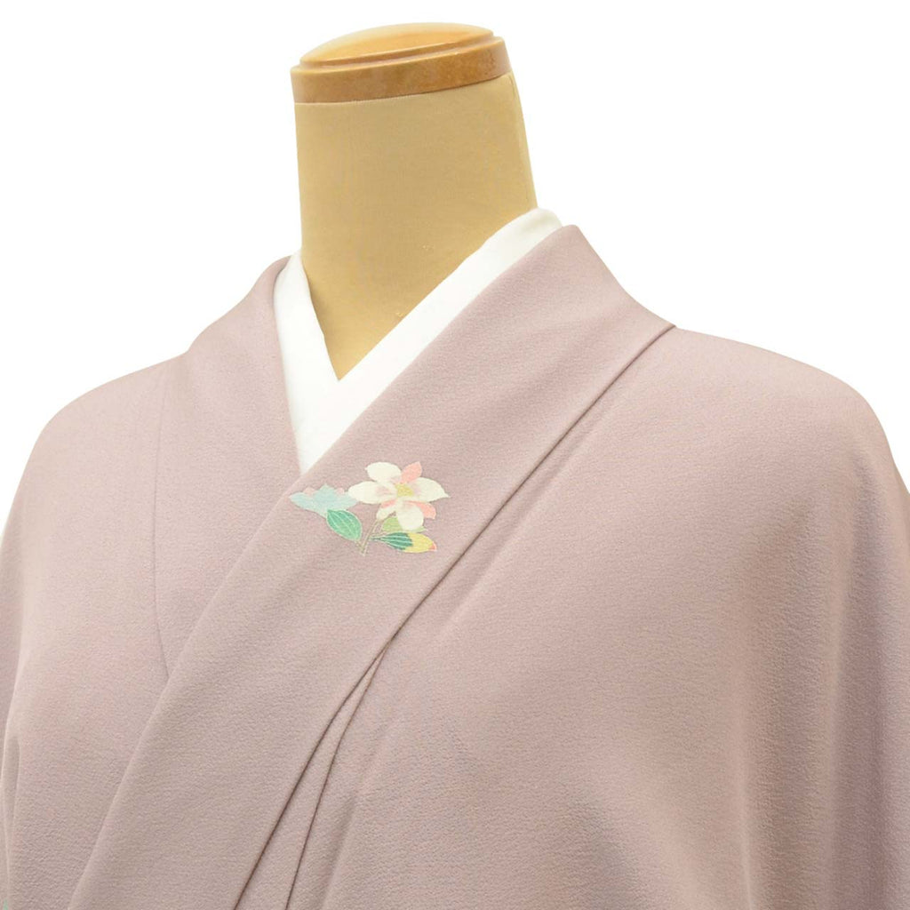 [Used] Recycled Kimono, Komon style, Pure Silk, LL size (larger size), Suitable for taller or slightly plump figures, Special condition, Length 171.5cm, Kaga Yuzen dyeing, Sleeve length 67.5cm, Lined, Ready-made, Purple floral pattern, uu1436b 