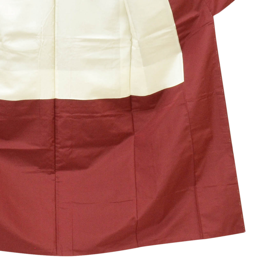 Vintage Japanese Kimono | Oshima Tsumugi | Brown Silk | Floral | Mud-dyed | 9-thread | Kata-su | Petite Size S | Sustainable | uu1440b