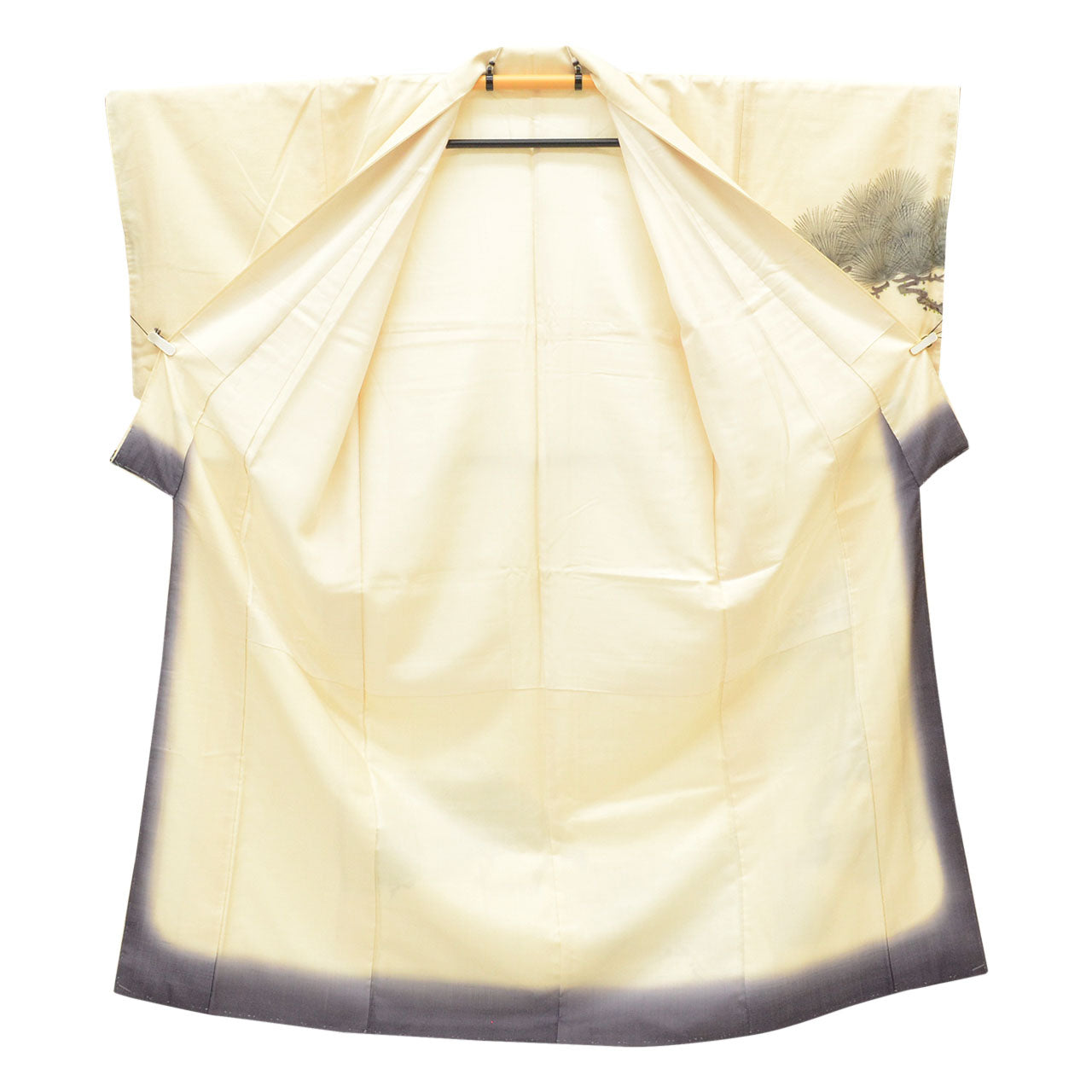 Vintage Japanese Kimono | Tsumugi | White Silk | Pine Pattern | Size M-L | Sustainable | uu1447b
