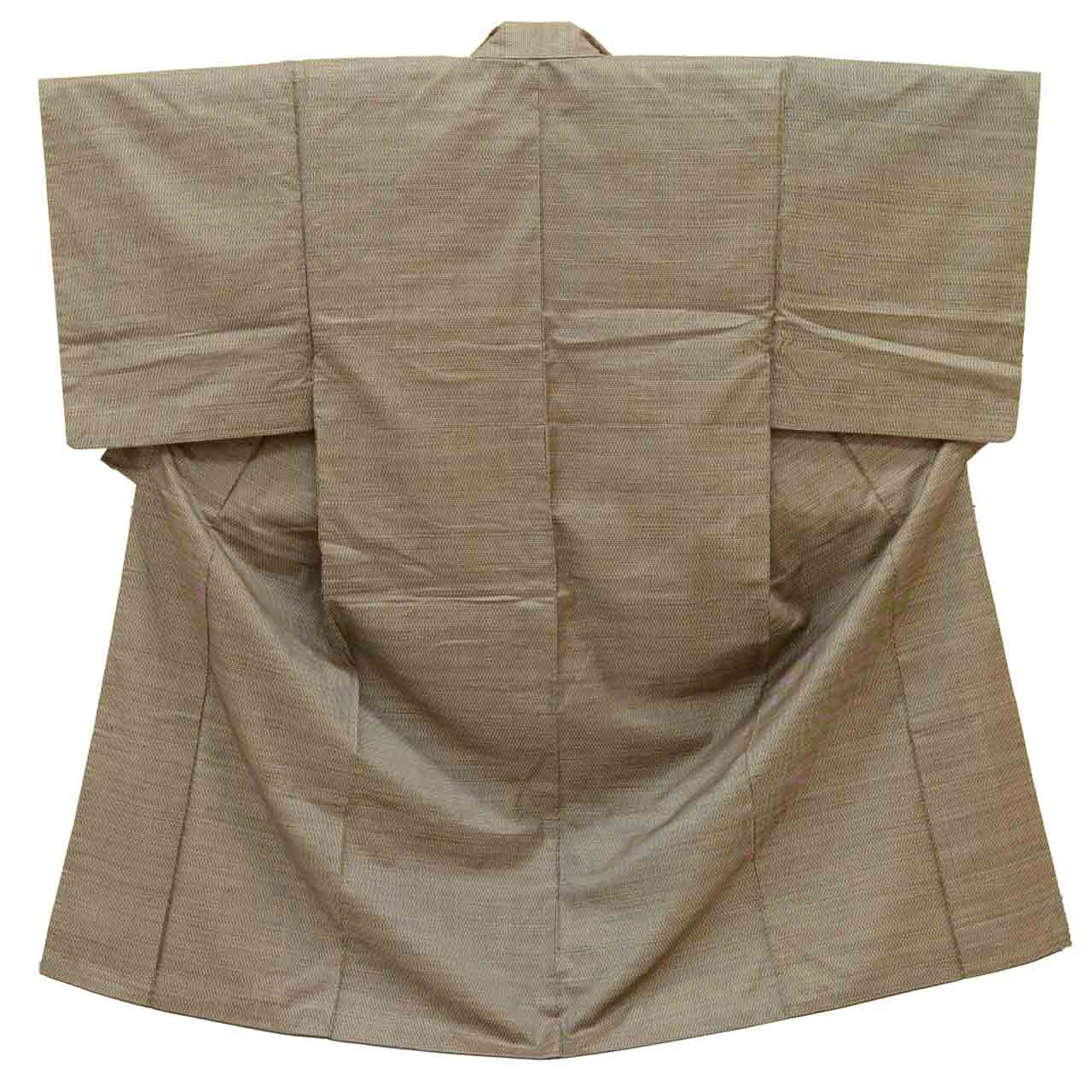 [Used] Oshima Tsumugi Silk Men's Kimono, Recycled, Size M, Excellent Condition, Length 138.5cm (54.5in), Sleeve Length 65.5cm (25.8in), Lined, Ready-made, Brown, Weft Kasuri Pattern, uu1448b 