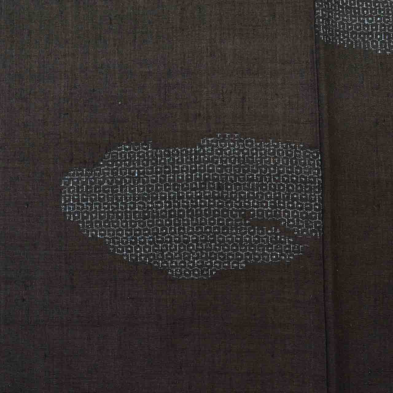 Vintage Japanese Kimono | Yuki Tsumugi | Black Silk | Tortoiseshell Kasuri | UNESCO Heritage | Tall Size LL | Sustainable | uu1462b