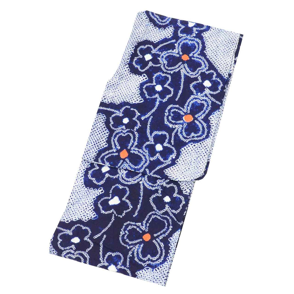 Vintage Japanese Yukata | Women's Yukata | Navy Cotton | Floral | Arimatsu Narumi Shibori | Petite Size S | Sustainable | uu1485b