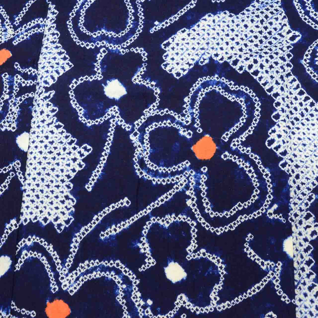 Vintage Japanese Yukata | Women's Yukata | Navy Cotton | Floral | Arimatsu Narumi Shibori | Petite Size S | Sustainable | uu1485b