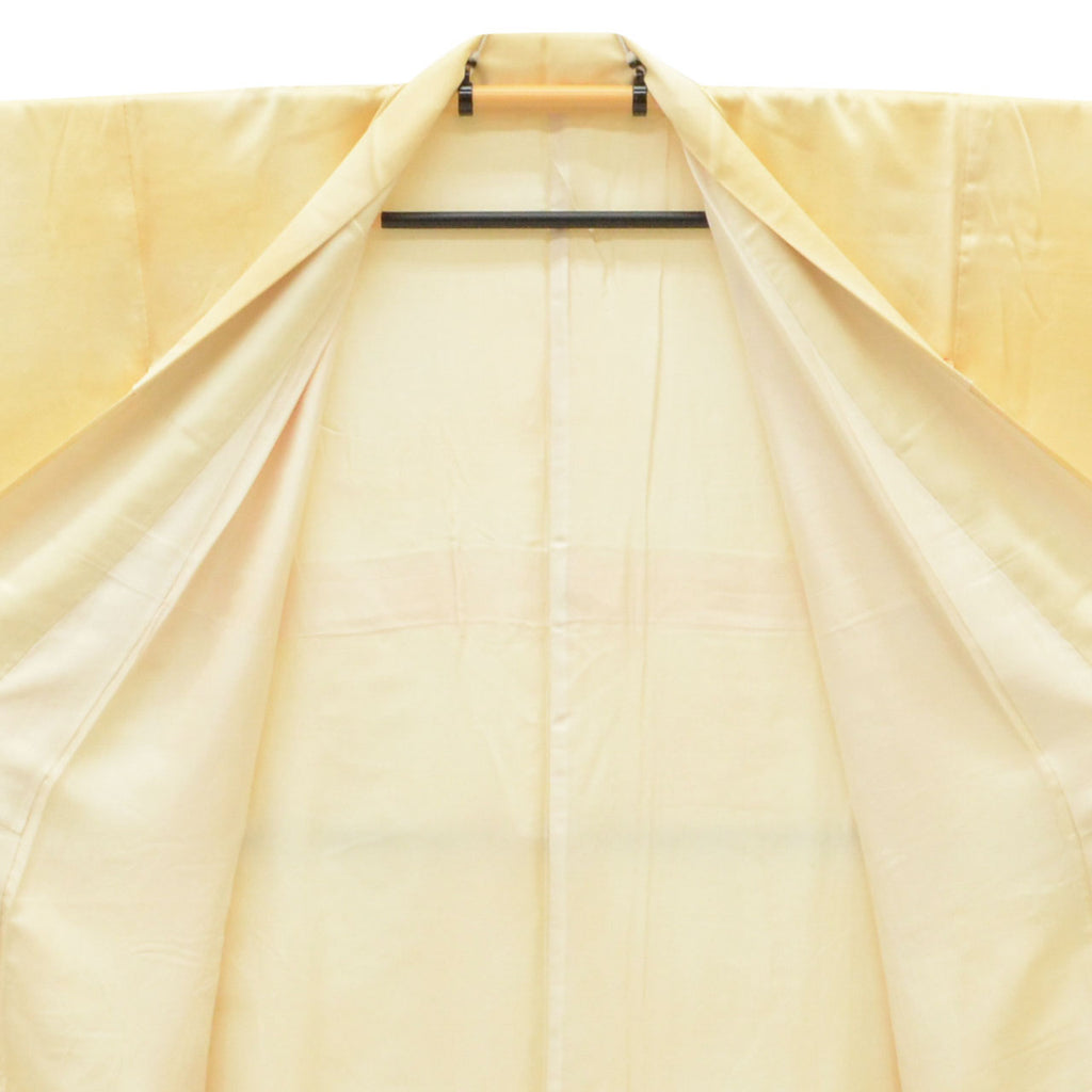 Vintage Japanese Kimono | Tsukesage | Yellow Silk | Celebration Cord Embroidery | One Crest | Size M | Sustainable | uu1489b