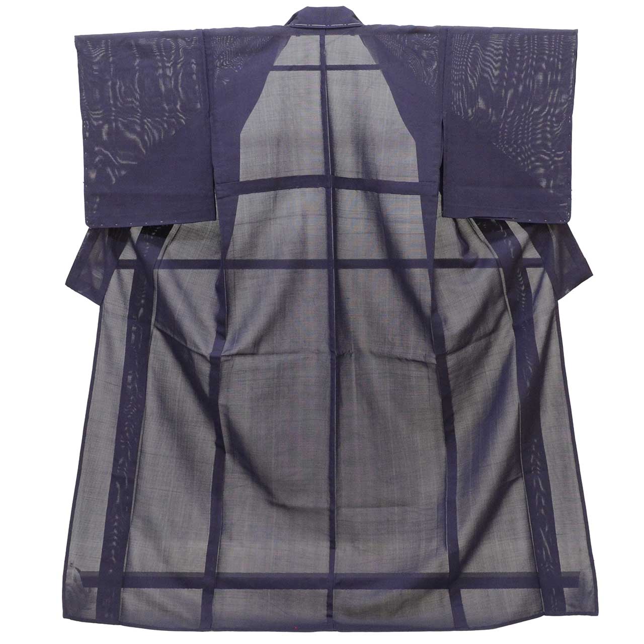Vintage Japanese Kimono | Summer Iro-Muji | Purple Silk Ro | One Crest | Size L-L | Sustainable | uu1498b