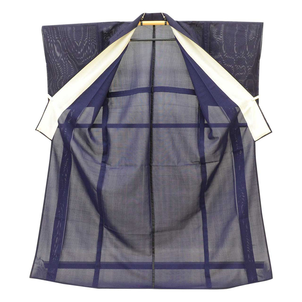 Vintage Japanese Kimono | Summer Iro-Muji | Purple Silk Ro | One Crest | Size L-L | Sustainable | uu1498b