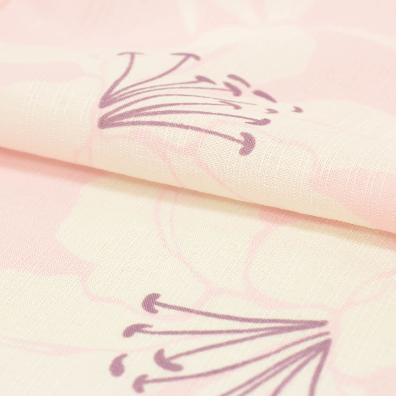Vintage Japanese Kimono | Summer Komon | Pink Synthetic | Lily Pattern | Washable | Size L | Sustainable | uu1533b