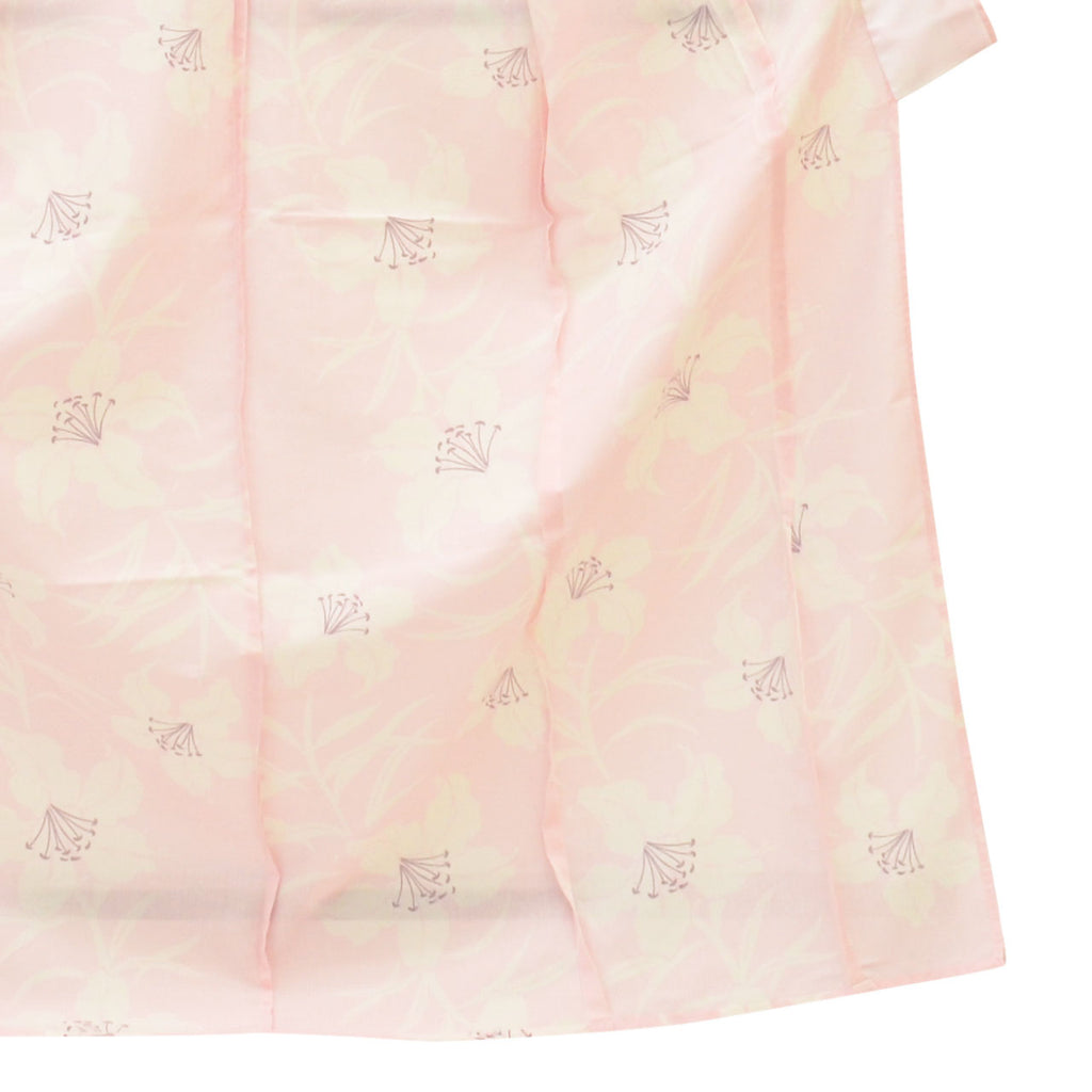 Vintage Japanese Kimono | Summer Komon | Pink Synthetic | Lily Pattern | Washable | Size L | Sustainable | uu1533b