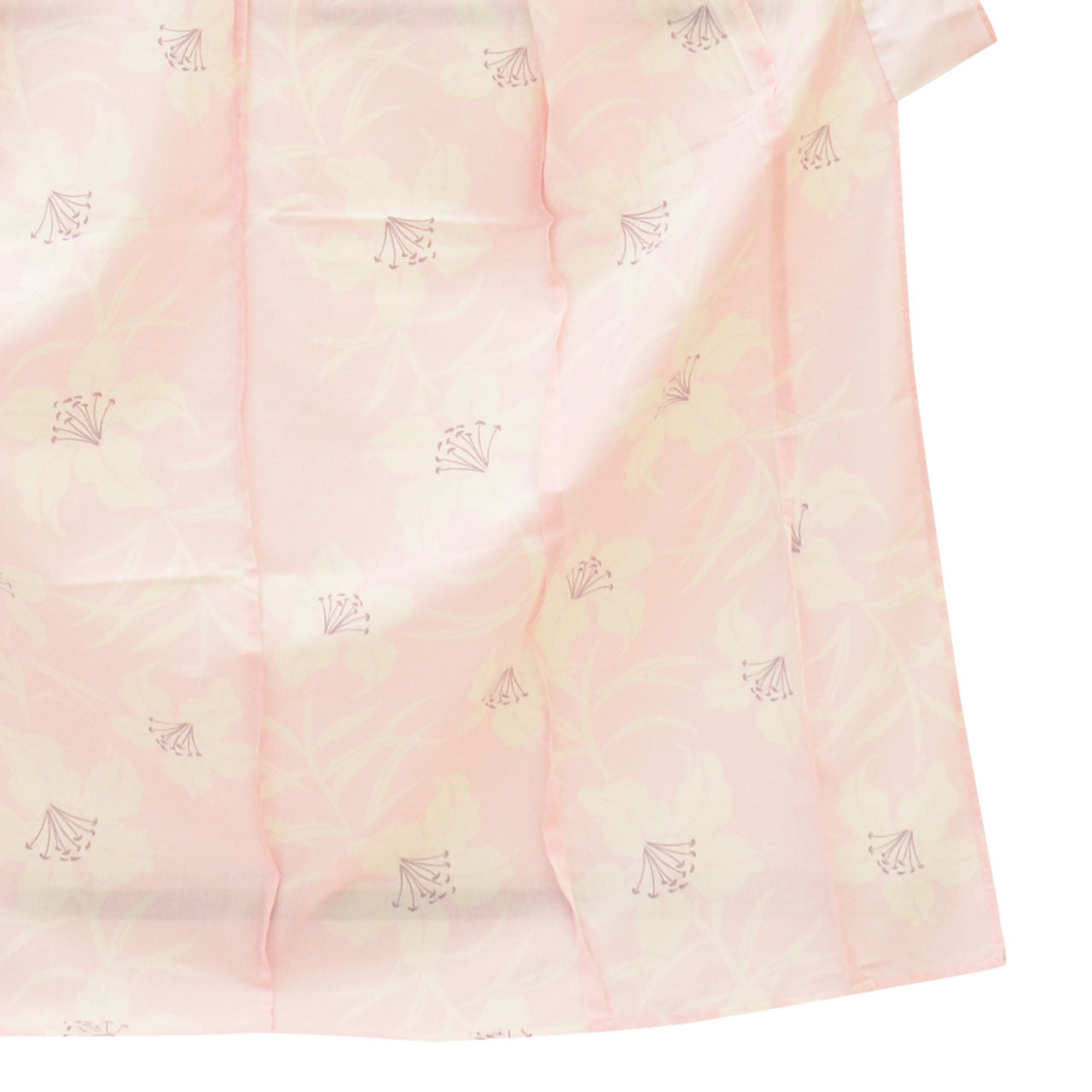 Vintage Japanese Kimono | Summer Komon | Pink Synthetic | Lily Pattern | Washable | Size L | Sustainable | uu1533b