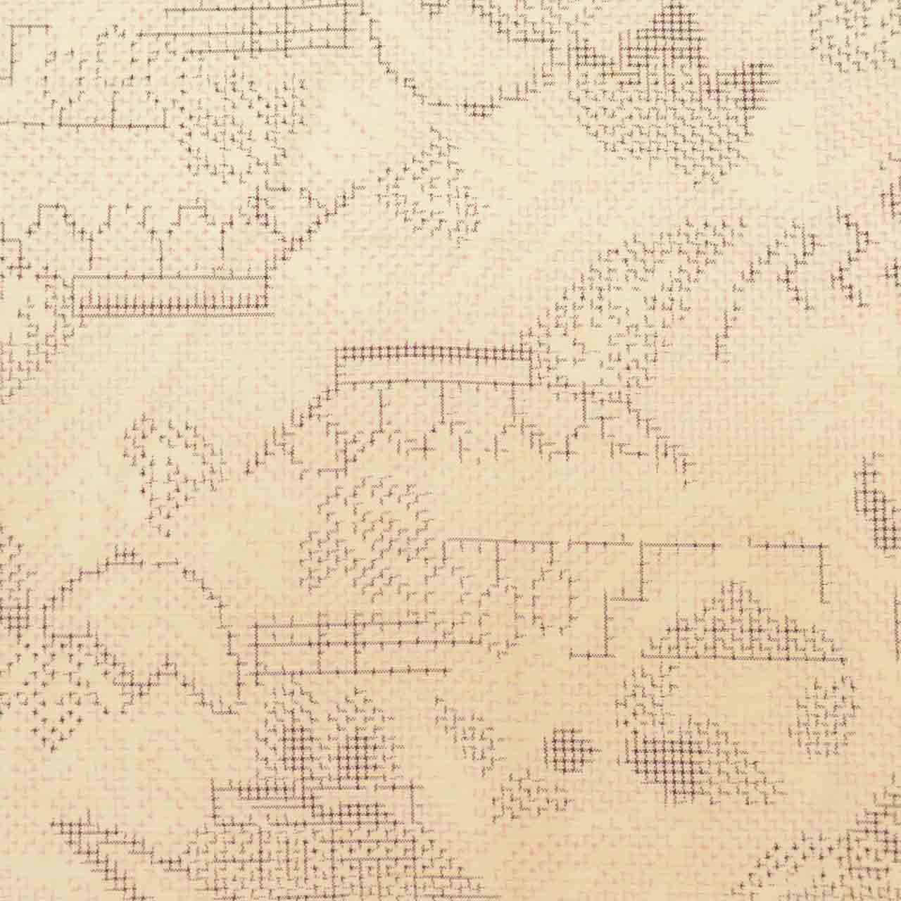 Vintage Japanese Kimono | Tsumugi | Beige Silk | Floral Pattern | Unlined | Size M-L | Sustainable | uu1535b