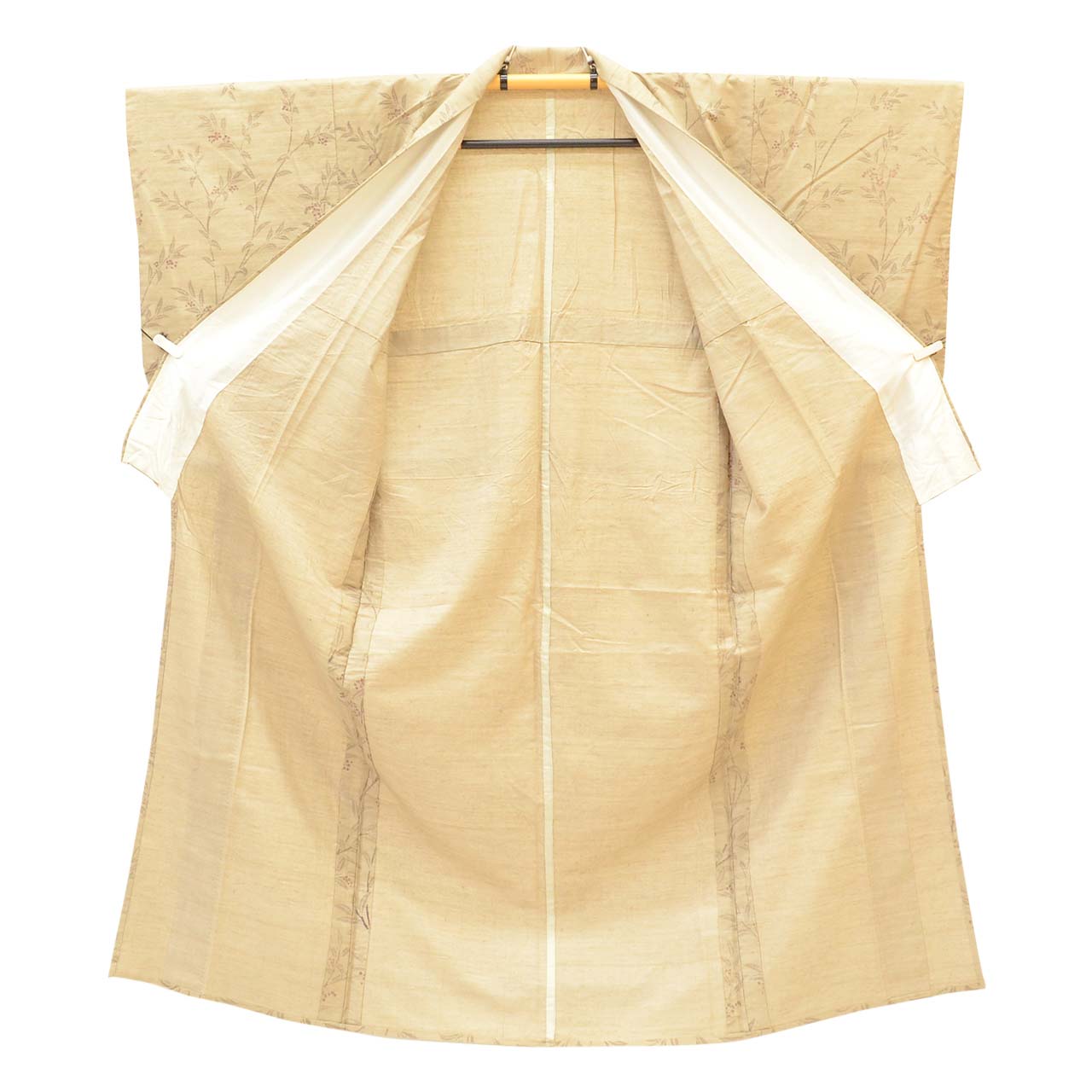 Vintage Japanese Kimono | Tsumugi | Brown Silk | Nandina Berry Pattern | Unlined | Size S-L | Sustainable | uu1550b
