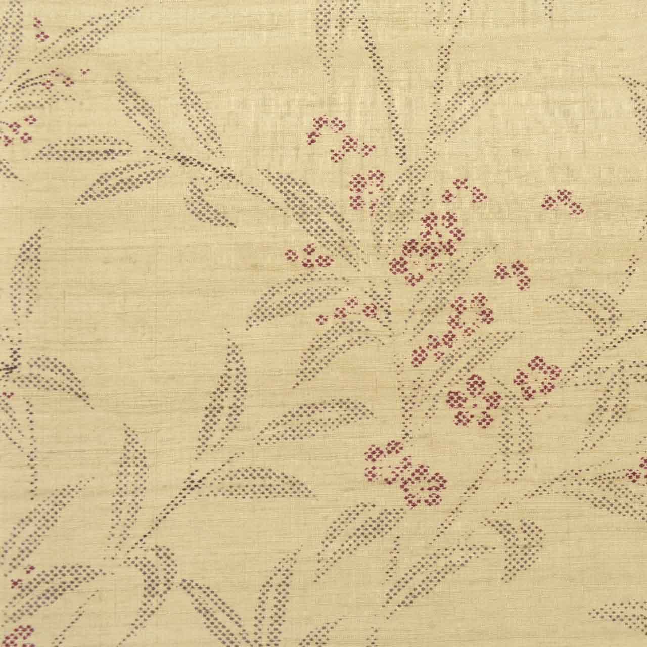 Vintage Japanese Kimono | Tsumugi | Brown Silk | Nandina Berry Pattern | Unlined | Size S-L | Sustainable | uu1550b