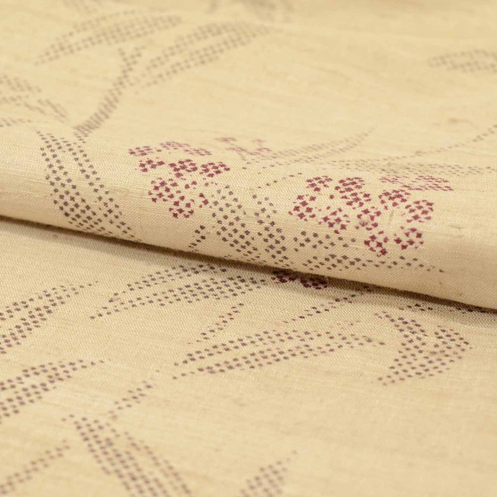 Vintage Japanese Kimono | Tsumugi | Brown Silk | Nandina Berry Pattern | Unlined | Size S-L | Sustainable | uu1550b