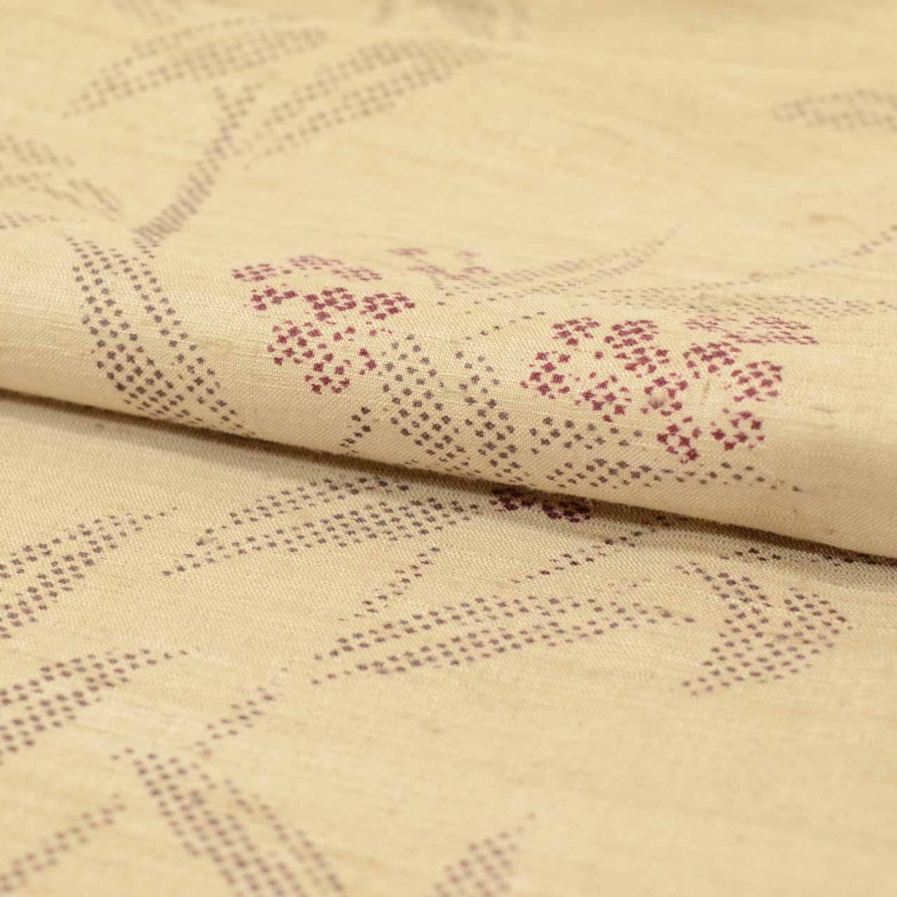 Vintage Japanese Kimono | Tsumugi | Brown Silk | Nandina Berry Pattern | Unlined | Size S-L | Sustainable | uu1550b