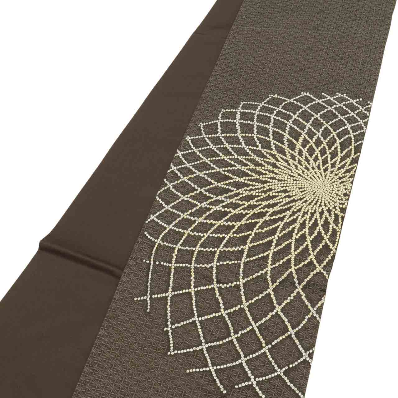 Vintage Japanese Obi | Fukuro Obi | Brown Silk | Large Floral | Kano Miyuki Nishijin | Gold Thread | Sustainable | uu1579b