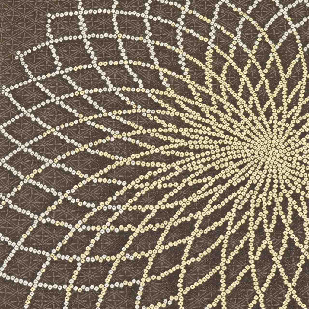 Vintage Japanese Obi | Fukuro Obi | Brown Silk | Large Floral | Kano Miyuki Nishijin | Gold Thread | Sustainable | uu1579b